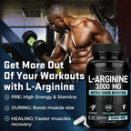L-Arginine - Supports Muscle Growth, Promotes Blood Circulation, and Enhances Immunity, Improves Endurance and Performance