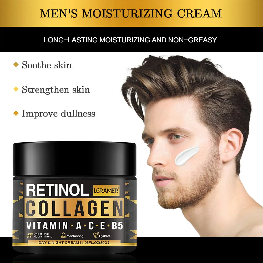 Retinol Collagen Men’s Face Cream – Hydrating, Brightening & Anti-Wrinkle Skincare for Men