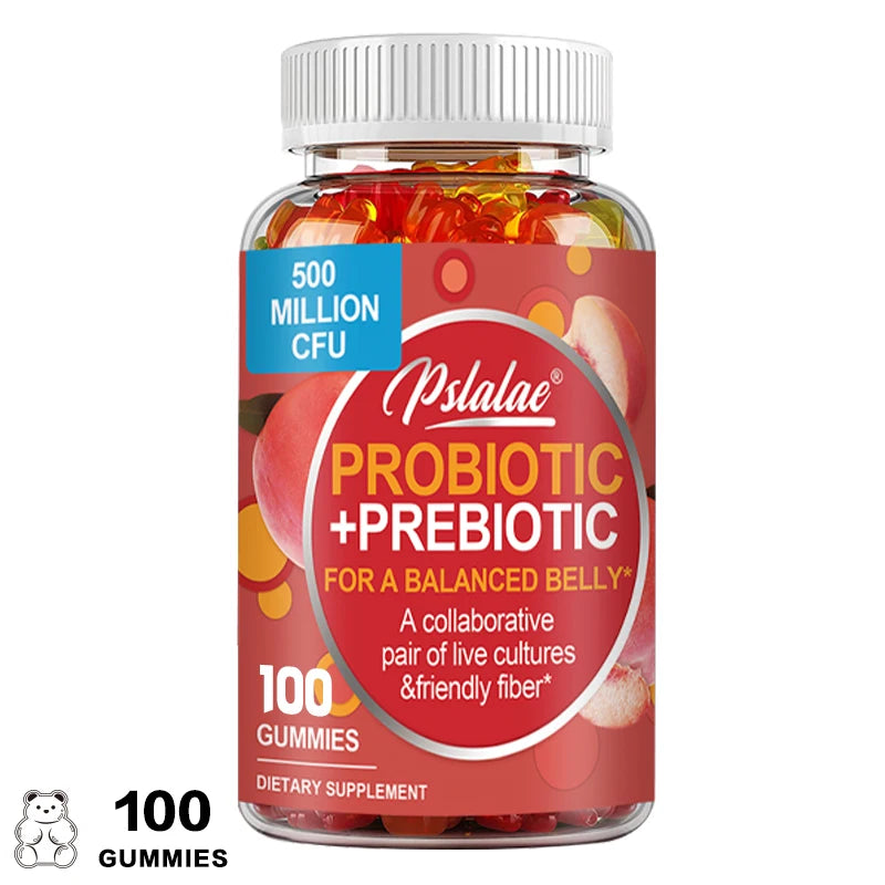 Probiotic + Prebiotic Gummies – Promote Digestive Health, Relieve Bloating, and Support Gut Flora