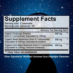 Nootropic Mushroom Blend – Cordyceps, Reishi & Lion’s Mane for Memory, Focus, and Cognitive Health
