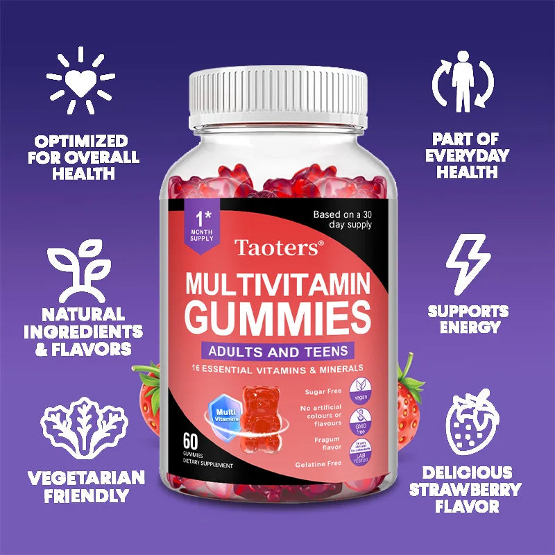 Multivitamin Gummies – Daily Antioxidant Support with Vitamins A, B6, B12, C, Biotin & Choline