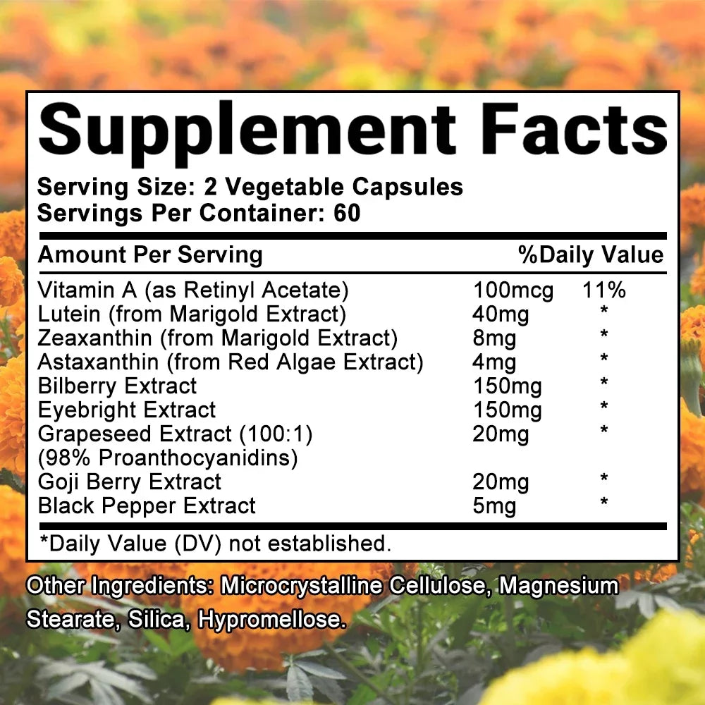 Lutein Eye+ – Vision, Focus & Blue Light Defence with Lutein, Zeaxanthin & Bilberry