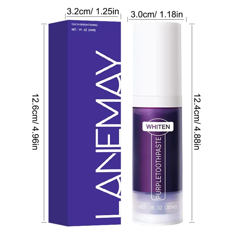 Toothpaste - 5D Teeth Whitening – Color Correction with V34 Purple Dye for Brighter, Whiter Teeth & Fresh Breath