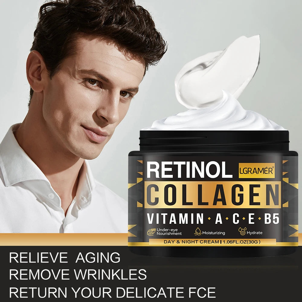 Retinol Collagen Men’s Face Cream – Hydrating, Brightening & Anti-Wrinkle Skincare for Men