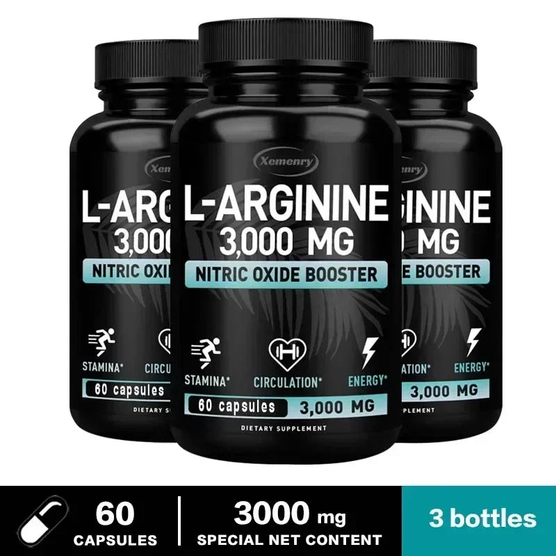 L-Arginine - Supports Muscle Growth, Promotes Blood Circulation, and Enhances Immunity, Improves Endurance and Performance