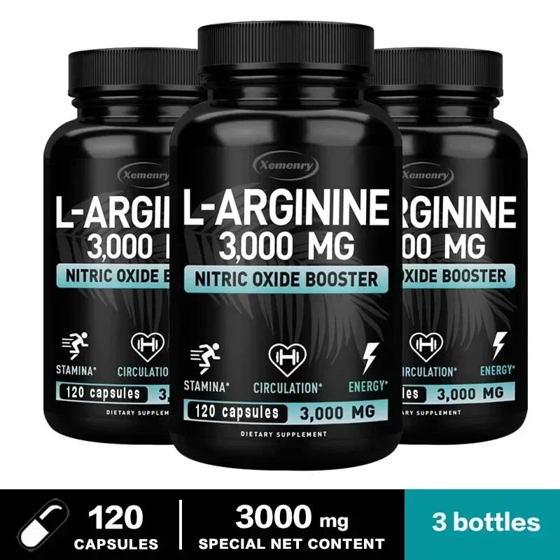 L-Arginine - Supports Muscle Growth, Promotes Blood Circulation, and Enhances Immunity, Improves Endurance and Performance