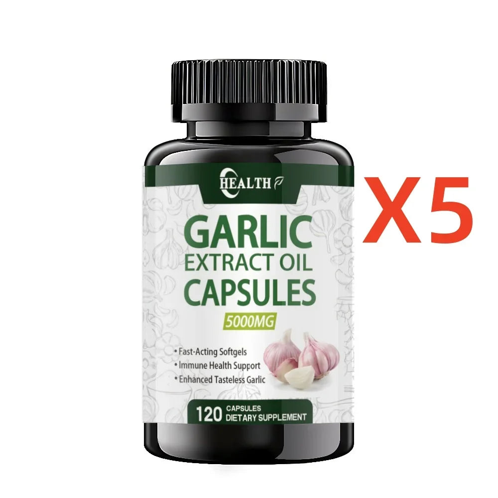Garlic Extract – Cholesterol & Heart Health Support - Odourless Garlic Soft Capsules - Super Strong - Non-GMO