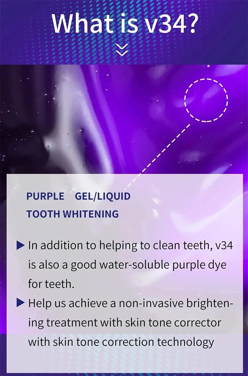 Toothpaste - 5D Teeth Whitening – Color Correction with V34 Purple Dye for Brighter, Whiter Teeth & Fresh Breath
