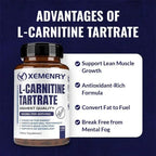 L-Carnitine Tartrate - Supports Metabolism, Boosts Natural Energy, Relieves Fatigue, and Maintains Overall Brain Health Vegan
