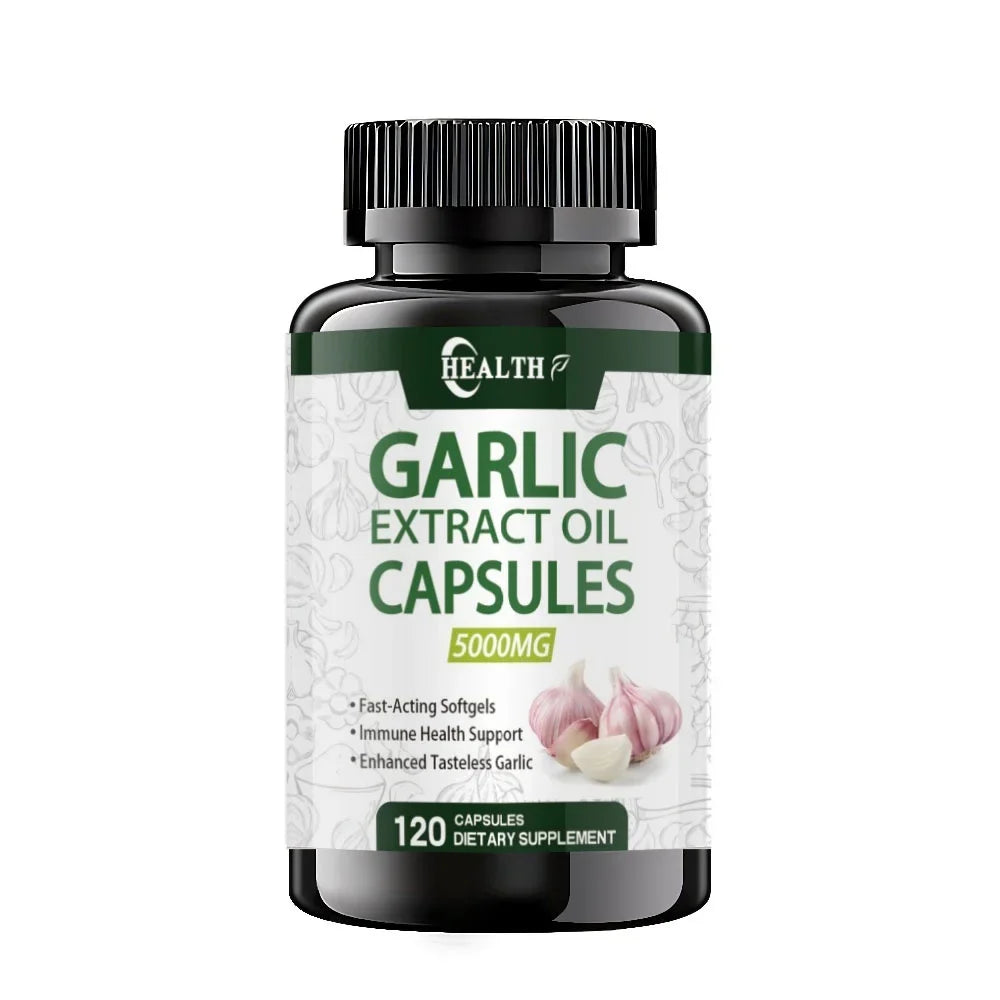 Garlic Extract – Cholesterol & Heart Health Support - Odourless Garlic Soft Capsules - Super Strong - Non-GMO