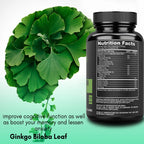 Ginkgo Biloba Capsules – Memory, Focus & Brain Function Support | Non-GMO Antioxidant Supplement