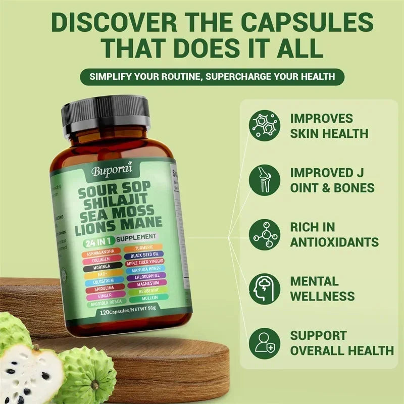 Soursop 24-in-1 Supplement – Skin Health, Energy, Immunity & Digestive Support