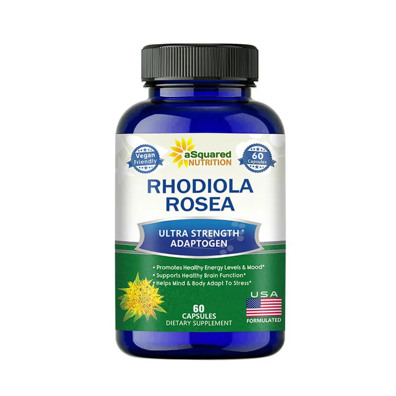 Rhodiola Rosea with Black Pepper Supplement - Relieves Stress, Improves Mood, Increases Focus & Energy, Supports Brain Function