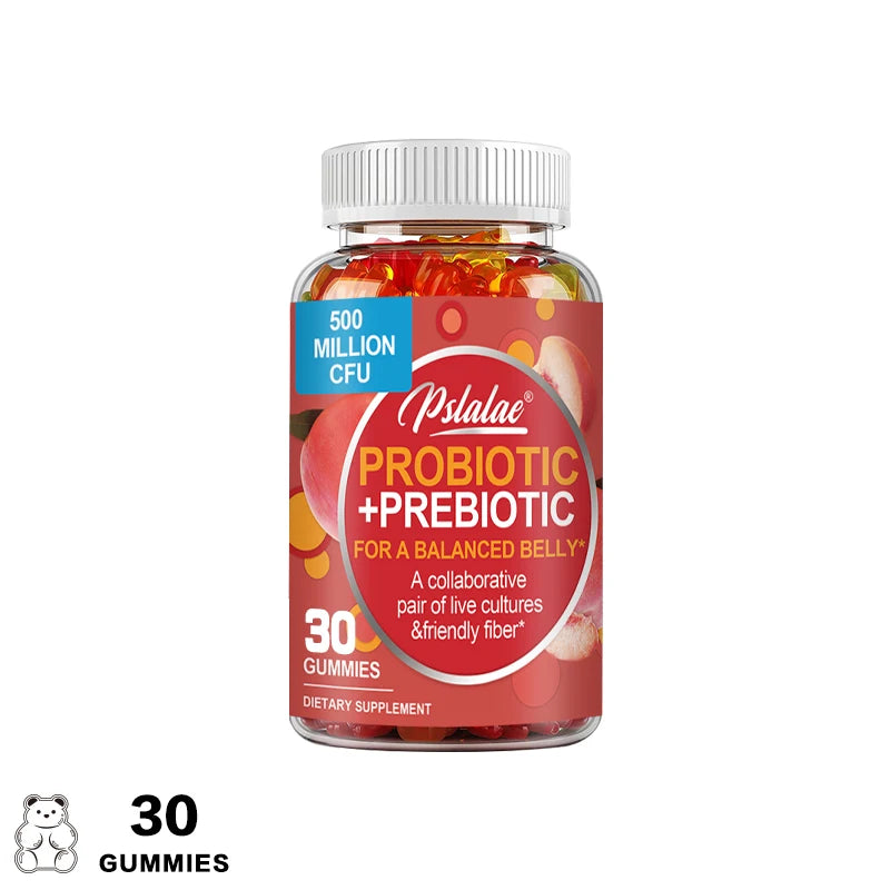 Probiotic + Prebiotic Gummies – Promote Digestive Health, Relieve Bloating, and Support Gut Flora