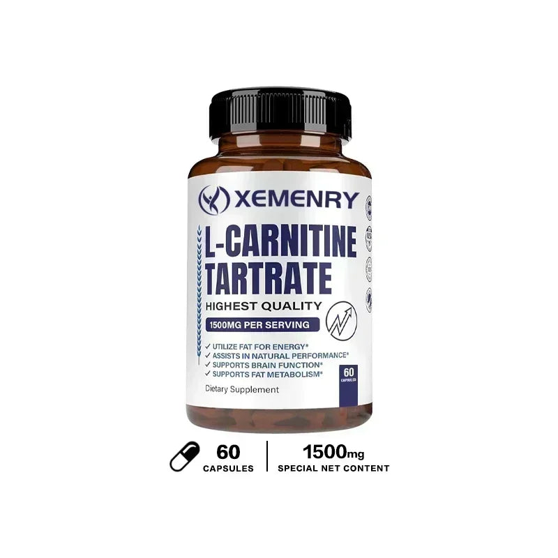 L-Carnitine Tartrate - Supports Metabolism, Boosts Natural Energy, Relieves Fatigue, and Maintains Overall Brain Health Vegan