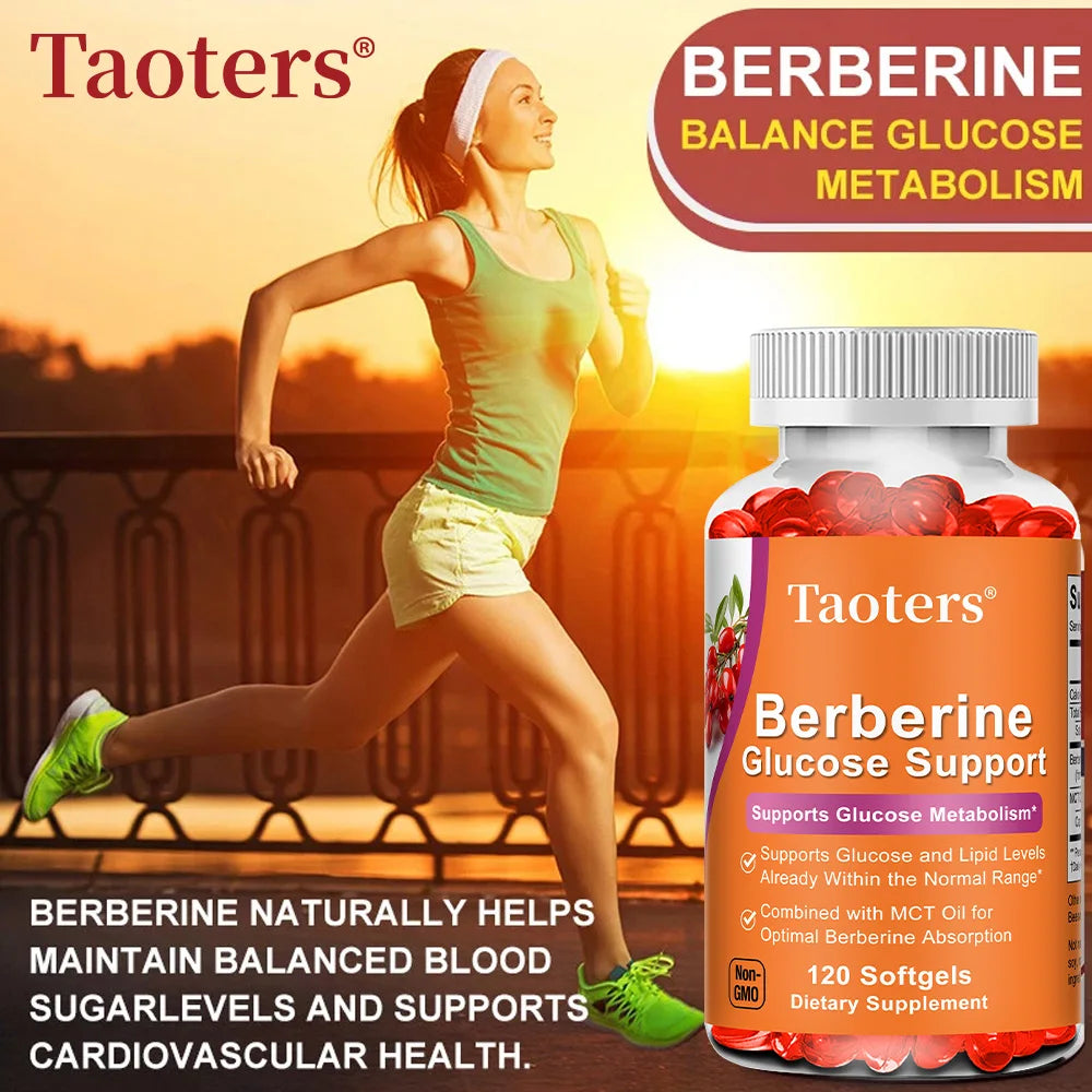 Berberine HCl Capsules – Supports Glucose Balance, Bone & Heart Health, Metabolism, and Immunity with MCT Oil