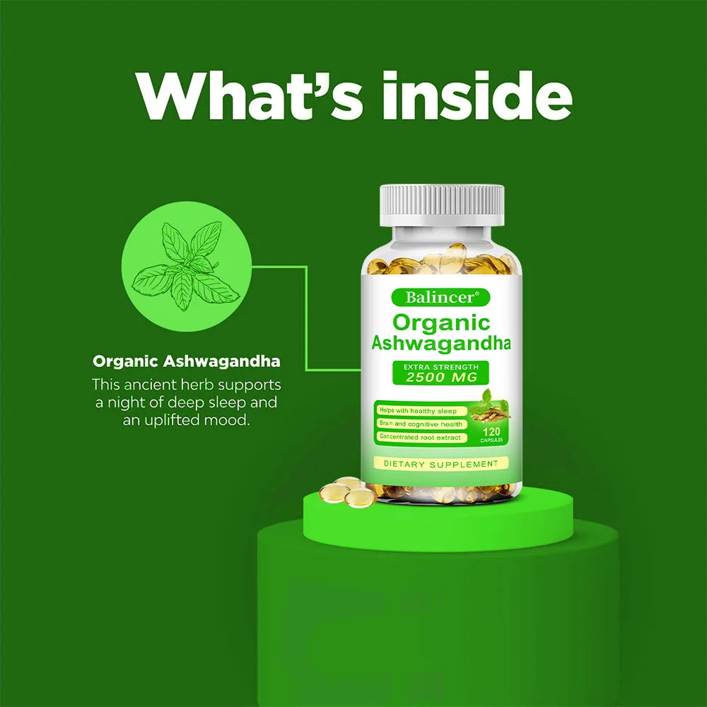 Organic Ashwagandha Supplement – Stress Relief, Energy, Vitality & Hormone Balance