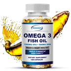 Omega-3 Fish Oil – High EPA 1200mg + DHA 900mg Triple Strength Capsules