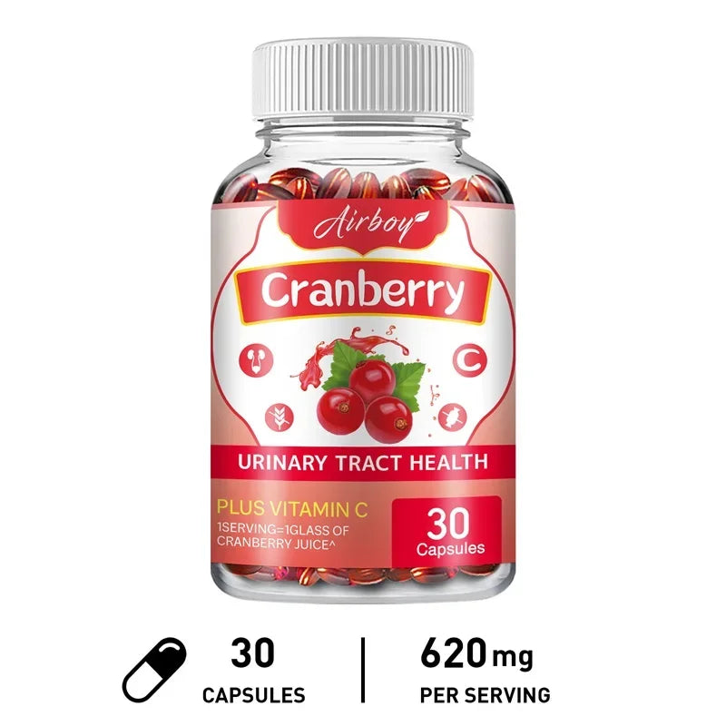 Cranberry Capsules – Supports Urinary Tract Health, Bladder Function, and Provides Antioxidant
