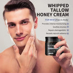 Whipped Beef Tallow Honey Face Cream Deep Moisturizing Skin Care for Men, Enhances Elasticity,Softness, Radiance Moisturizer