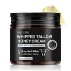 Whipped Beef Tallow Honey Face Cream Deep Moisturizing Skin Care for Men, Enhances Elasticity,Softness, Radiance Moisturizer