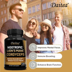 Nootropic Mushroom Blend – Cordyceps, Reishi & Lion’s Mane for Memory, Focus, and Cognitive Health