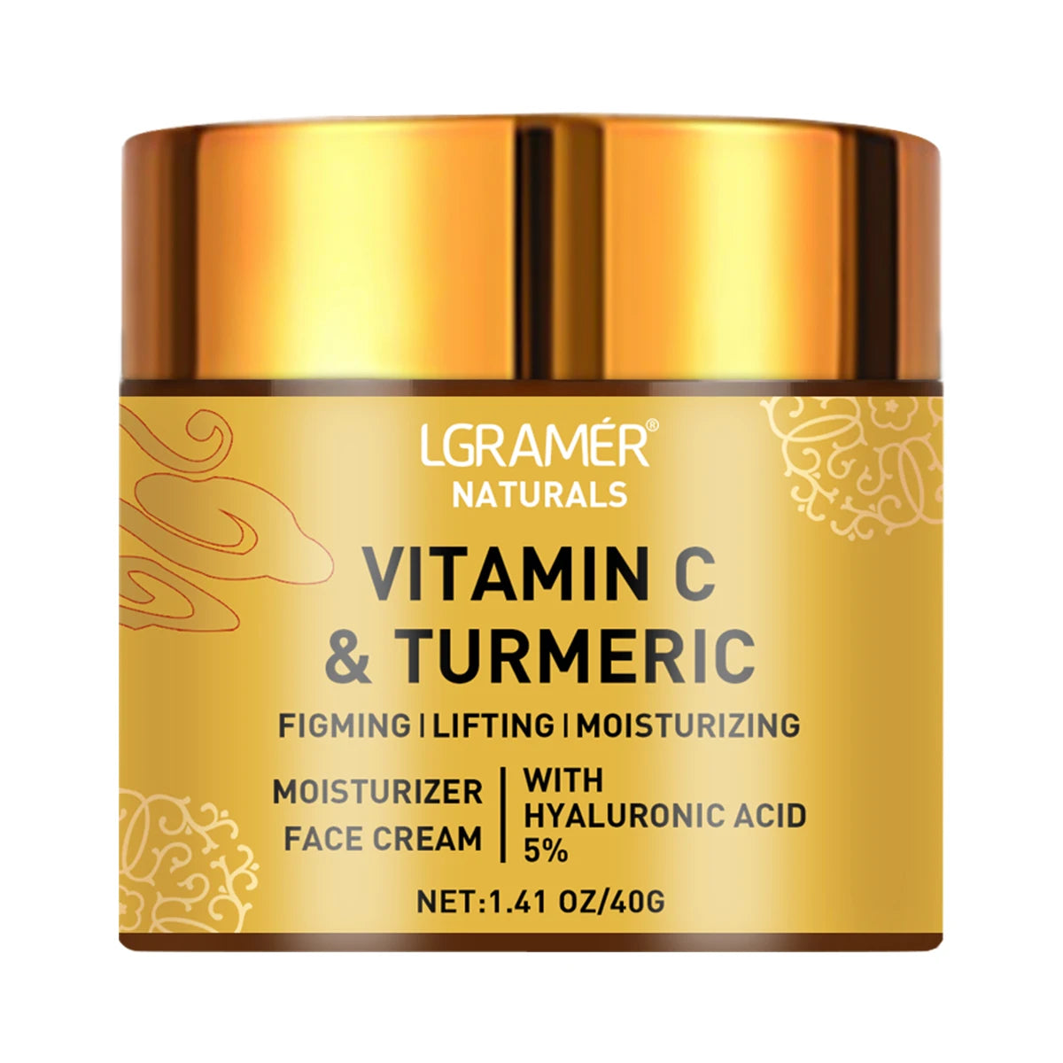 Turmeric & Vitamin C Face Cream with Retinol & Hyaluronic Acid – Moisturizing, Firming & Brightening Skincare