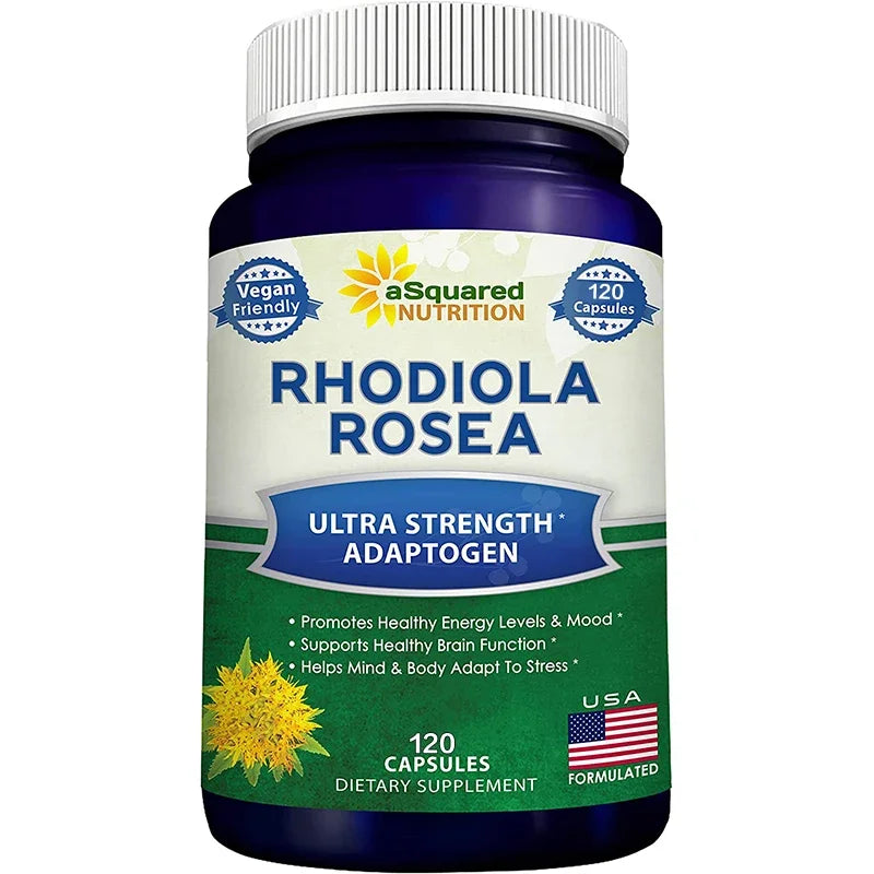 Rhodiola Rosea with Black Pepper Supplement - Relieves Stress, Improves Mood, Increases Focus & Energy, Supports Brain Function