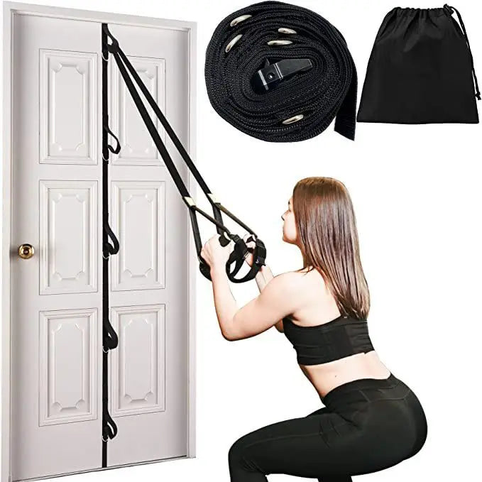 Multifunctional Home Fitness Equipment – Elastic Rope Door Pull Strap, Portable Resistance Training System