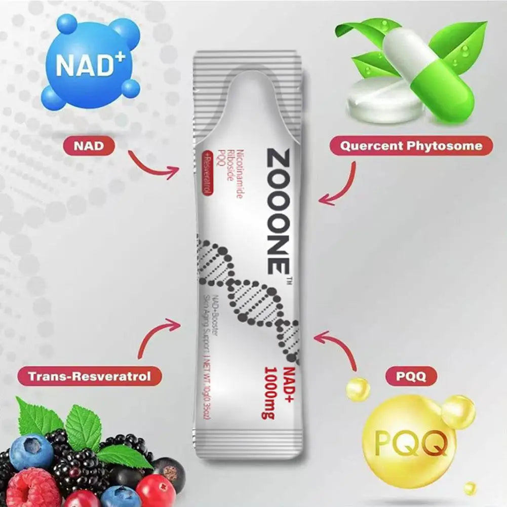 High-Potency NAD+ Liquid Supplement Berry Flavor Mix With Nicotinamide Riboside Boosts Cellular Energy Focus No Additives