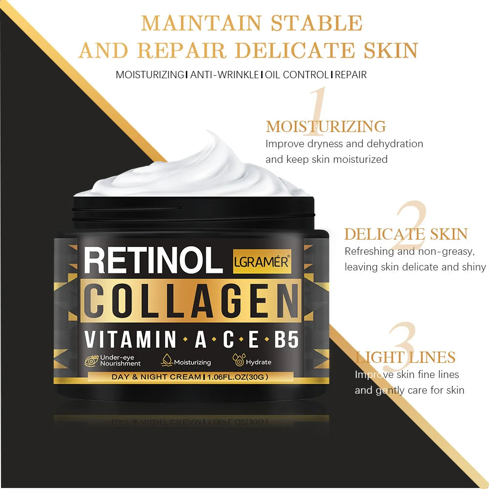 Retinol Collagen Men’s Face Cream – Hydrating, Brightening & Anti-Wrinkle Skincare for Men