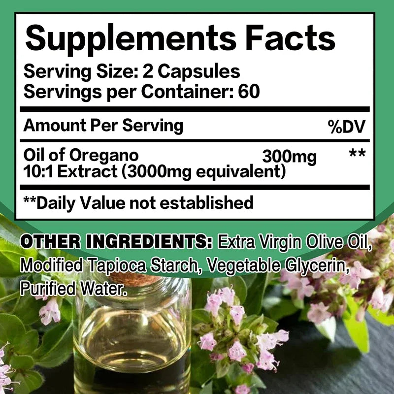Oil of Oregano – Supports Digestion, Heart Health, Detoxification & Immune Function with 70% Carvacrol