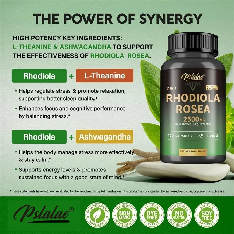 Rhodiola Rosea 2500 mg – Stress Resilience, Focus & Energy Support