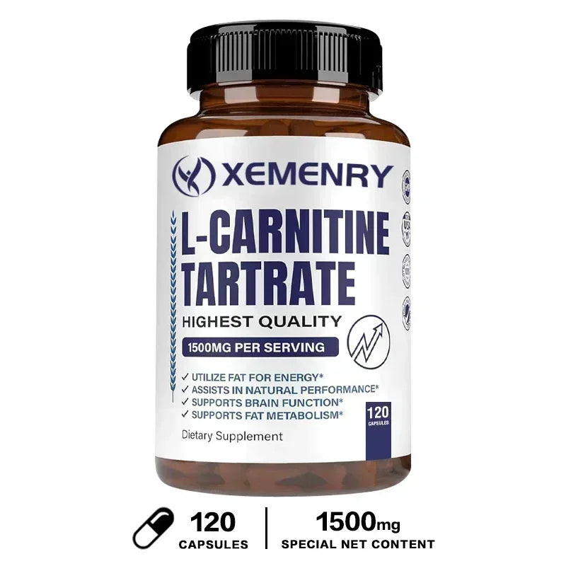 L-Carnitine Tartrate - Supports Metabolism, Boosts Natural Energy, Relieves Fatigue, and Maintains Overall Brain Health Vegan