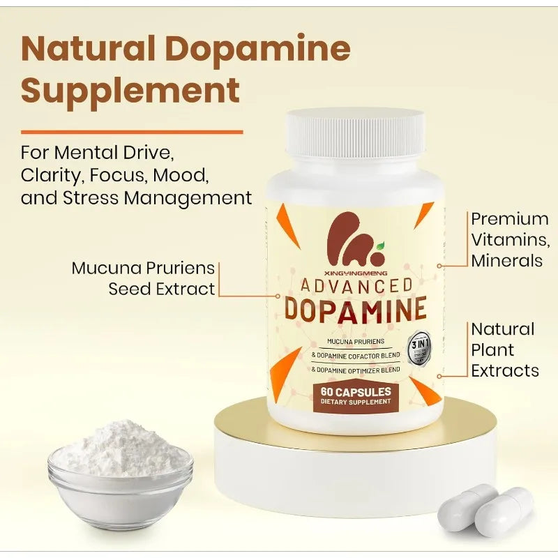 Dopamine Support Capsules – Velvet Bean (Mucuna Pruriens), Adaptogens & Essential Nutrients
