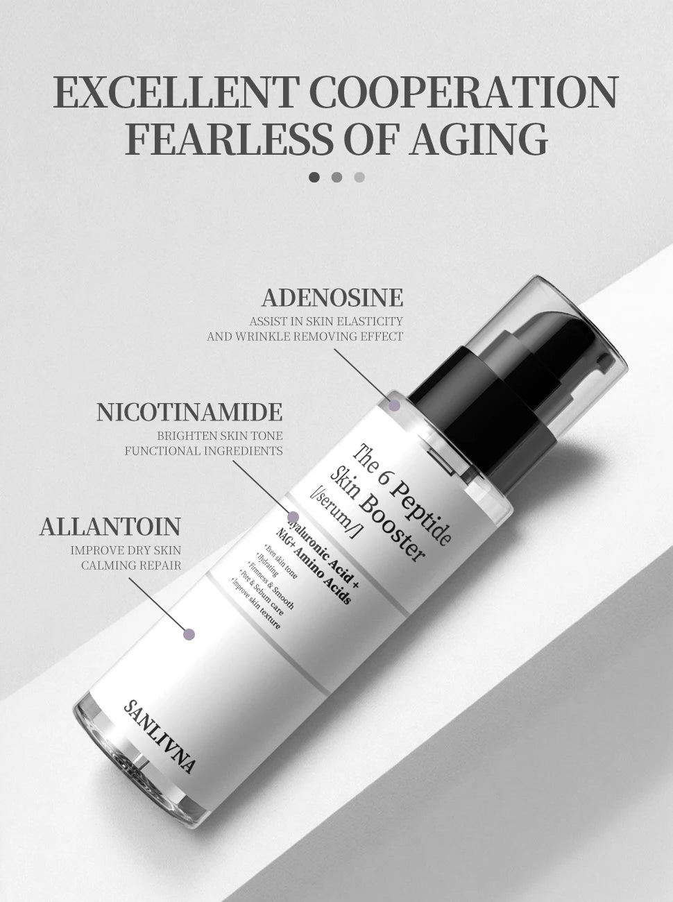 Facial Refreshing Skin Care - 6 Peptide Essence - Set Contains Collagen to Improve Fine Lines, Brighten Skin, Moisturize and Nourish