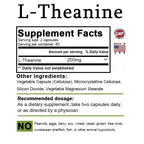 L-Theanine 200 Mg - A naturally occurring amino acid. Relieve Fatigue, Improve Negative Emotions, Relax The Body and Mind, and Improve Sleep Quality
