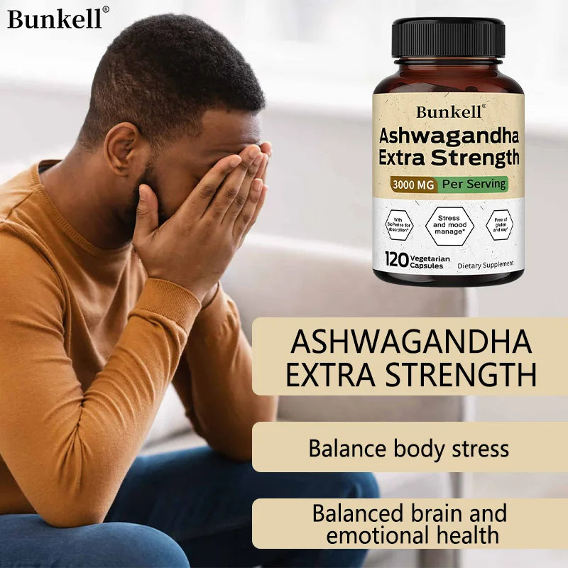 Ashwagandha 3000 mg Capsules with BioPerine – Stress Balance, Mood & Vitality Support