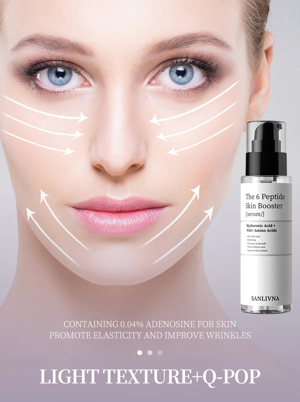 Facial Refreshing Skin Care - 6 Peptide Essence - Set Contains Collagen to Improve Fine Lines, Brighten Skin, Moisturize and Nourish
