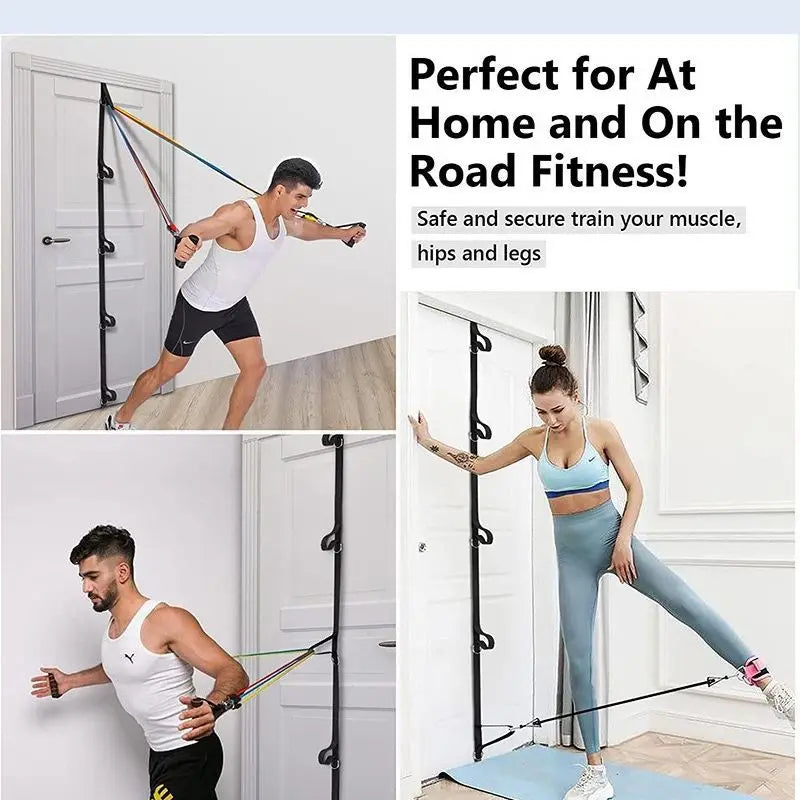 Multifunctional Home Fitness Equipment – Elastic Rope Door Pull Strap, Portable Resistance Training System