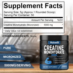 Monohydrate Creatine 5000mg – Pure Micronized Creatine for Muscle Health, Energy, and Performance