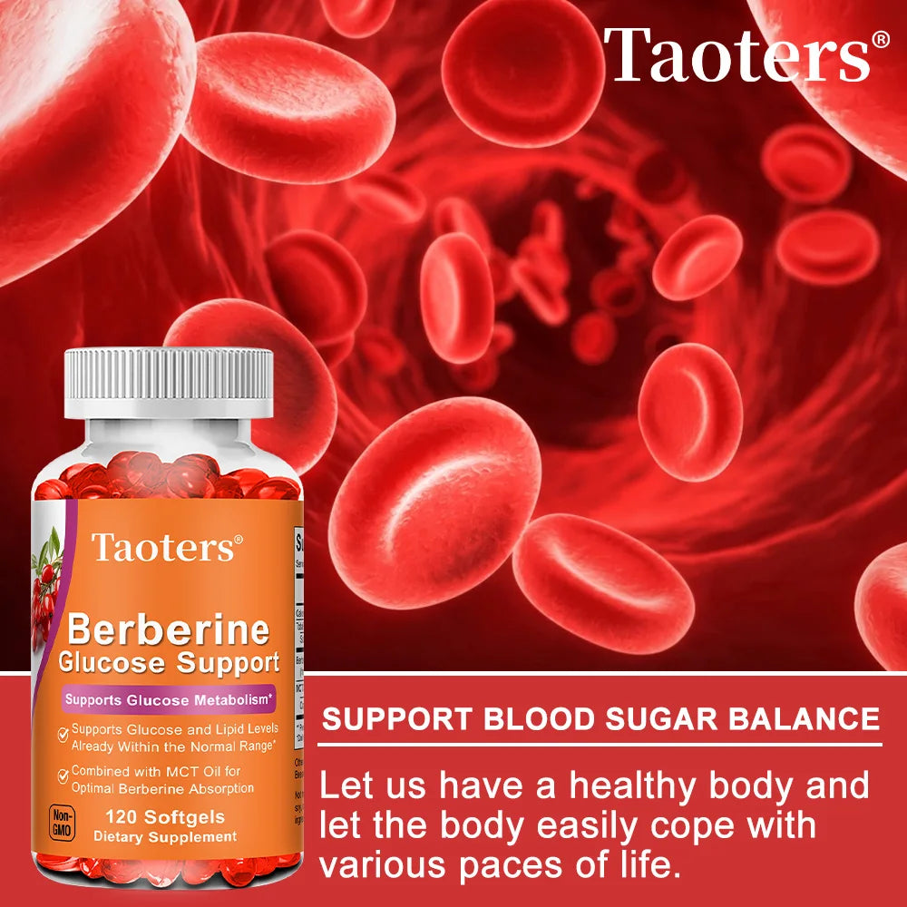 Berberine HCl Capsules – Supports Glucose Balance, Bone & Heart Health, Metabolism, and Immunity with MCT Oil