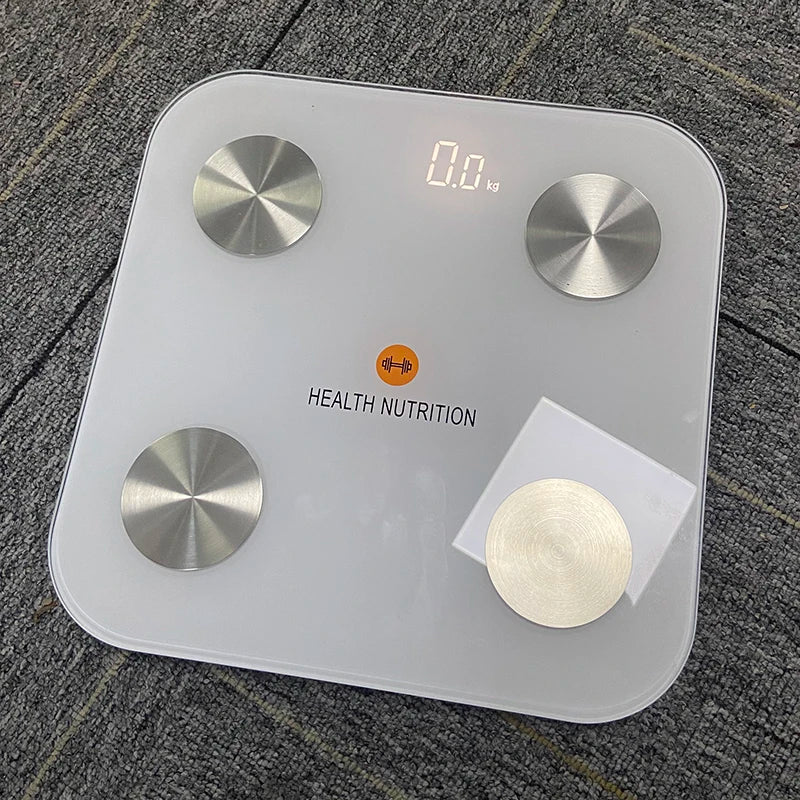 Bluetooth 2 Smart Body Composition Scale – Sleek Minimalist Design with BMR & Heart Rate Tracking