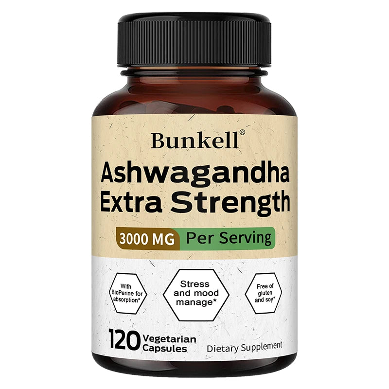 Ashwagandha 3000 mg Capsules with BioPerine – Stress Balance, Mood & Vitality Support