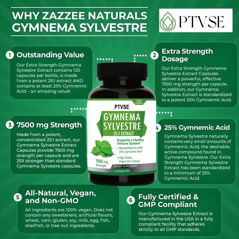 Gymnema Sylvestre – Sugar Craving & Glucose Control - 100% organic - known for its unique ability to support sugar craving control and metabolic balance, helping promote healthier eating habits.