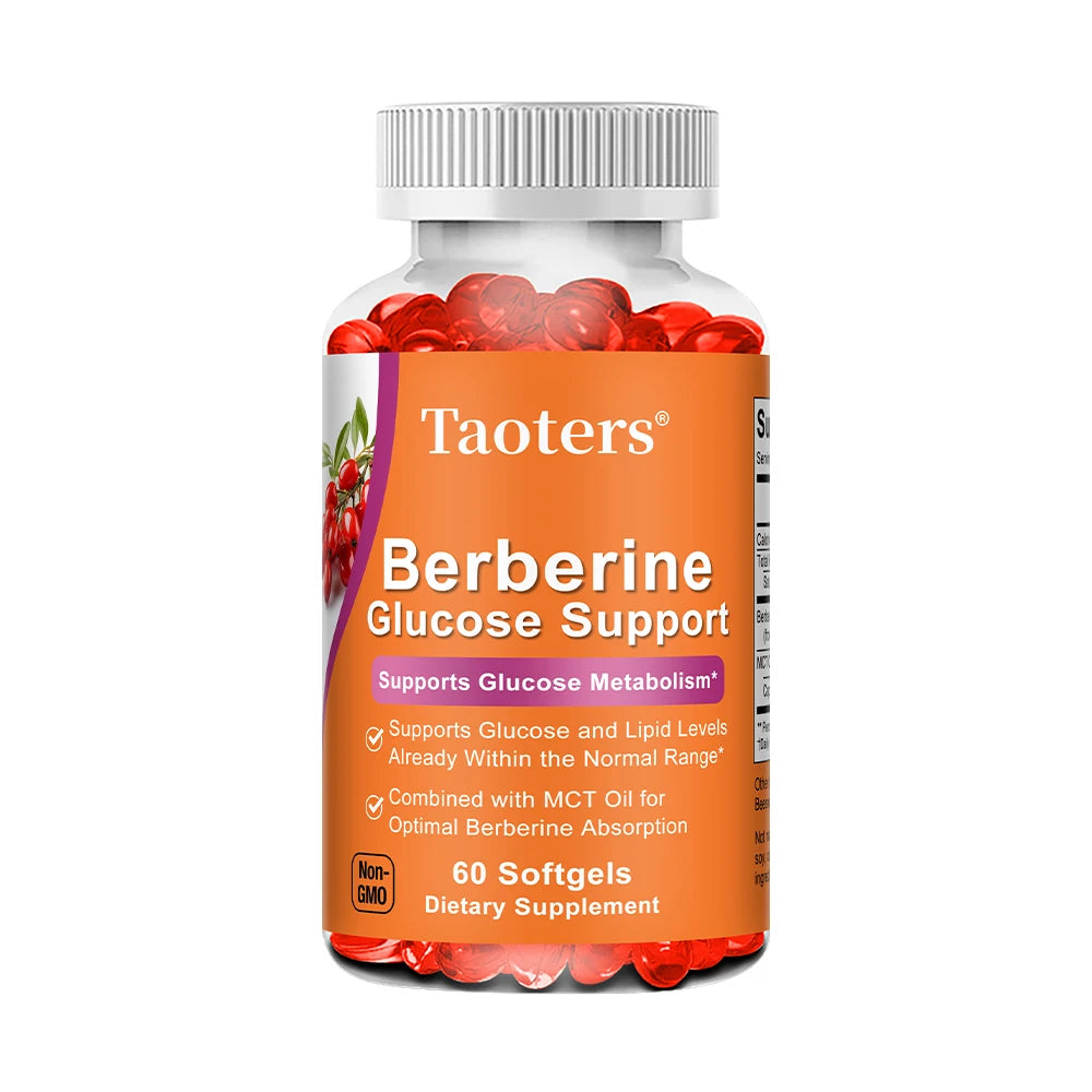 Berberine HCl Capsules – Supports Glucose Balance, Bone & Heart Health, Metabolism, and Immunity with MCT Oil