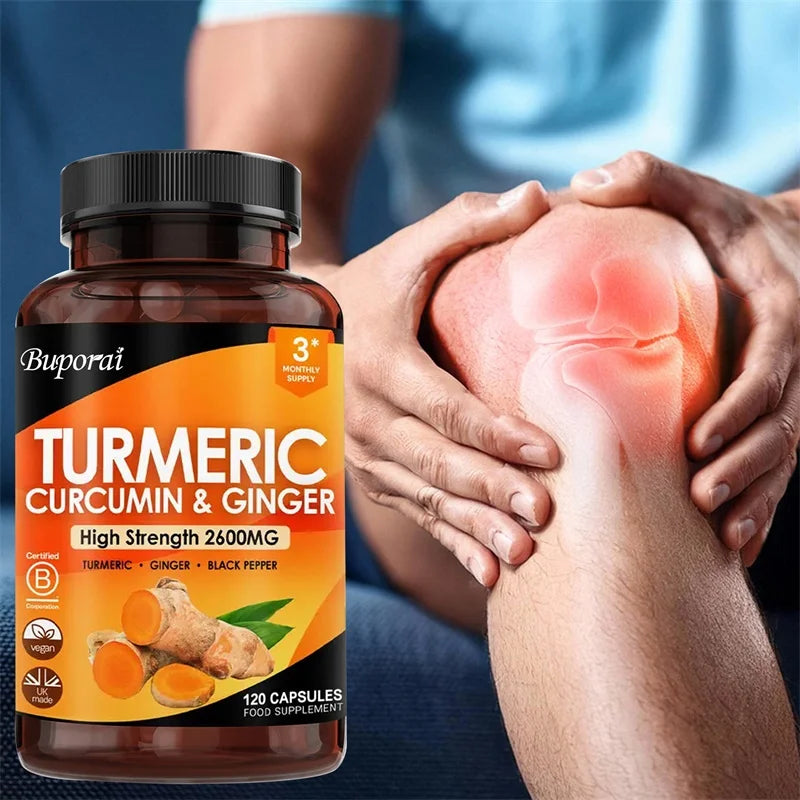 Turmeric, Ginger & Black Pepper 3-in-1 - 2600mg – Joint, Digestive & Immune Support