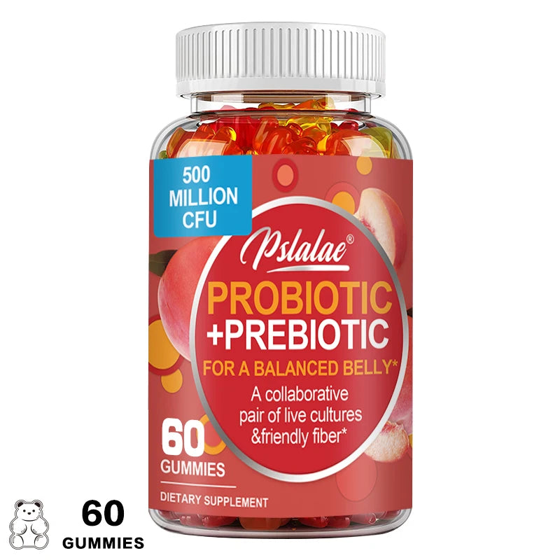 Probiotic + Prebiotic Gummies – Promote Digestive Health, Relieve Bloating, and Support Gut Flora
