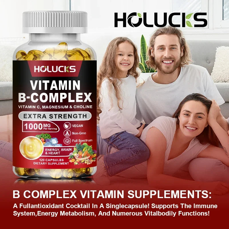 Vitamin B Complex Supplement with Vitamin C & Inositol – Energy, Metabolism, Brain & Heart Health