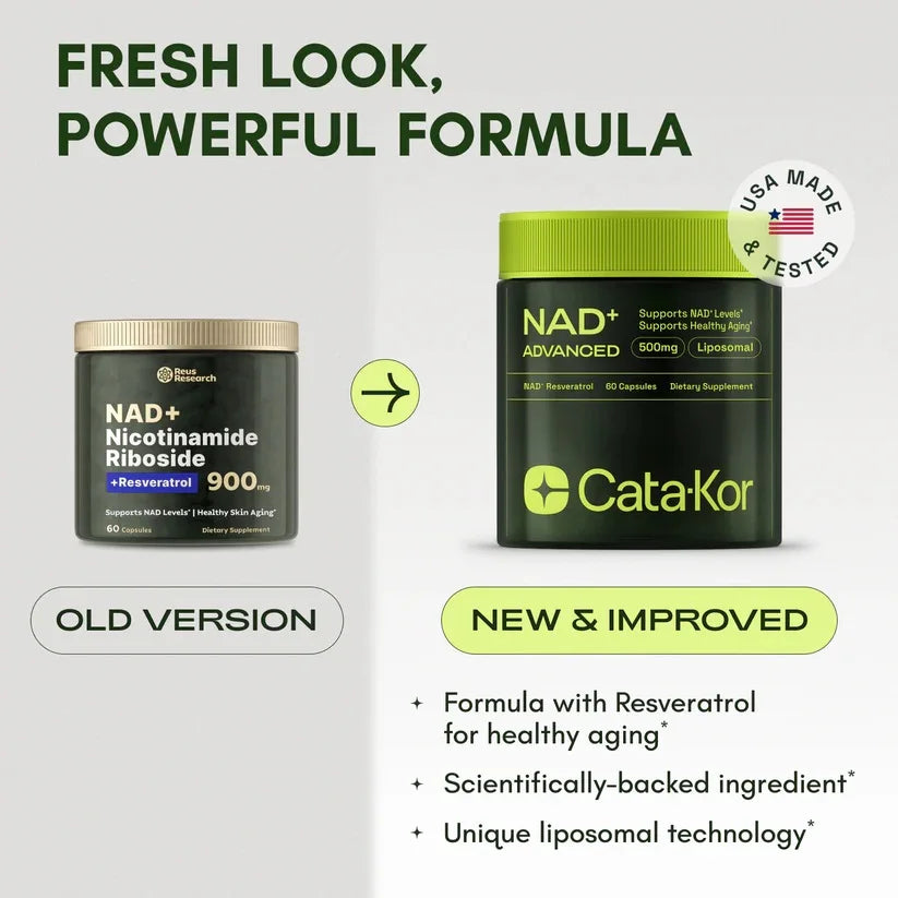 NAD+ ADVANCED 500mg – Liposomal NAD Supplement with Resveratrol for Skin Health & Energy Support - 60 Capsules